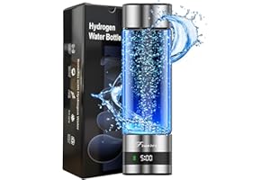 FRUAROS Hydrogen Water Bottle Generator – Portable Hydrogen Water Machine, Up to 6000 PPB | Advanced SPE/PEM H₂ Tech | Hydrogen-Rich Water for Daily Hydration | Healthy Gift for Family & Friends (Silver)