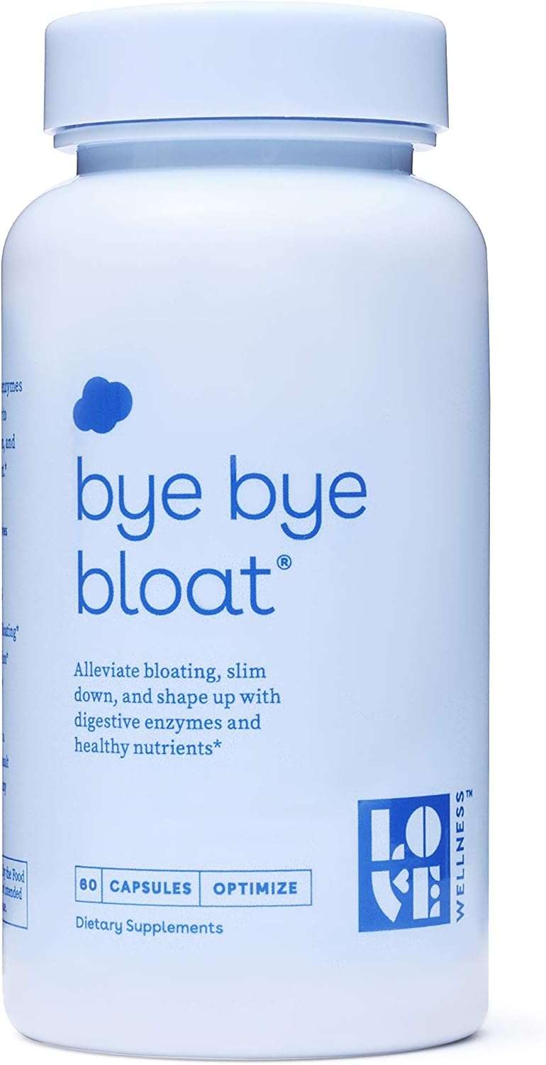 Love Wellness Bye, Bye, Bloat - Digestive Enzymes Supplement - 30 Day Supply - Bloating Relief - Gas Relief - Helps Reduce Water Retention - Helps Your Overall Digestive Health - Safe & Effective: Health & Personal Care