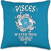 Pisces Zodiac Water Sign Throw Pillow