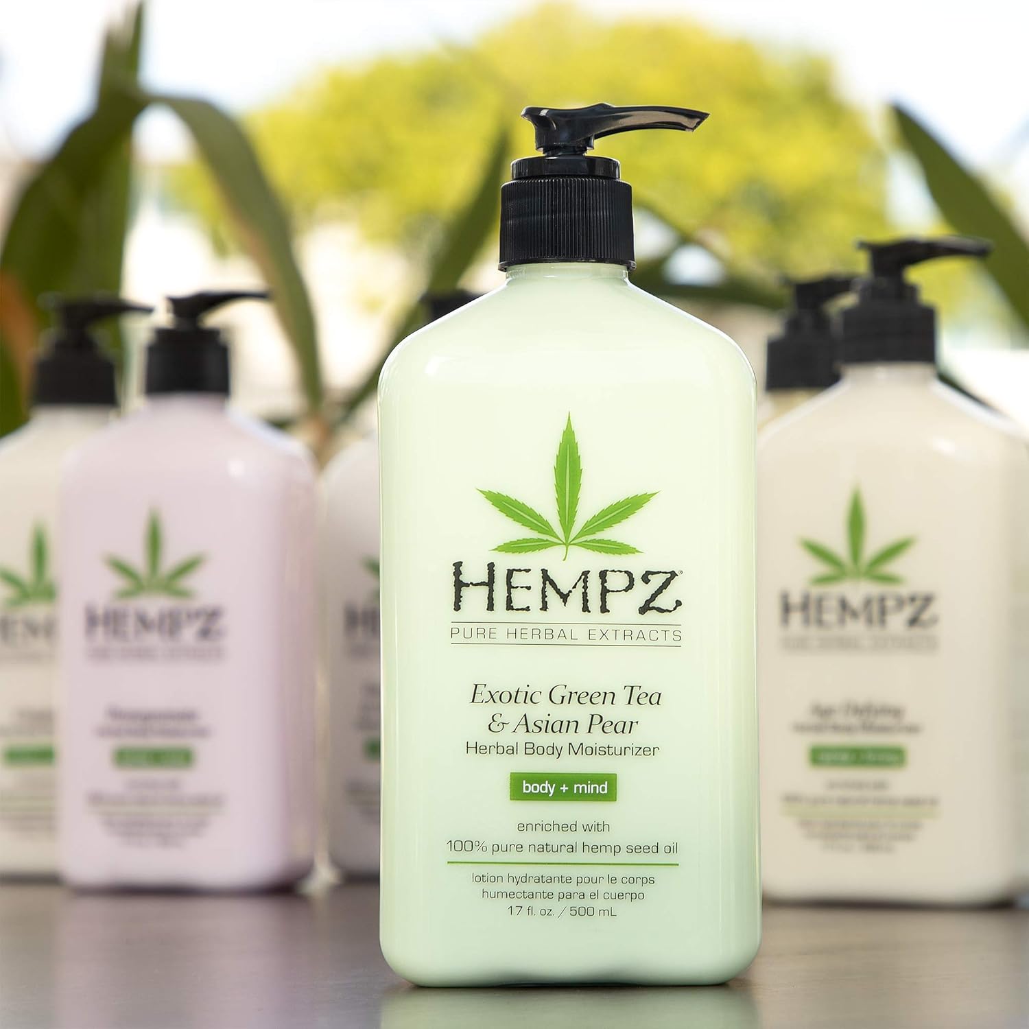 Exotic, Natural Herbal Body Moisturizer with Pure Hemp Seed Oil, Green Tea and Asian Pear, 17 Fluid Ounce - Pure, Nourishing Vegan Skin Lotion for Dryness and Flaking with Acai and Goji Berry : Beauty