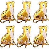 Leopard Balloons 6 Pcs Foil Helium Leopard Shaped