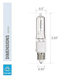 Pack of 10 – 100 Watt JDE11 Halogen candelabra