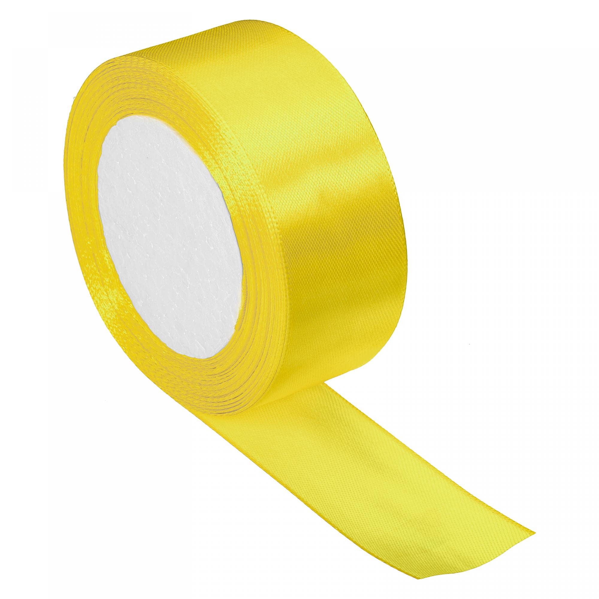 PATIKIL 1.5 Inch Wide 24 Yards Satin Ribbon, Single Side Solid Crafts Roll for Party Home DIY Wrapping Decoration, Yellow