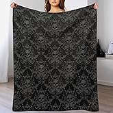 Gothic Skull Throw Blanket for Teens Boys Girls and Adults Soft Warm Cozy Funny Midweight Food Flannel Blankets for Couch Sofa Bed Camping Travel Home Decor 50" X 60"