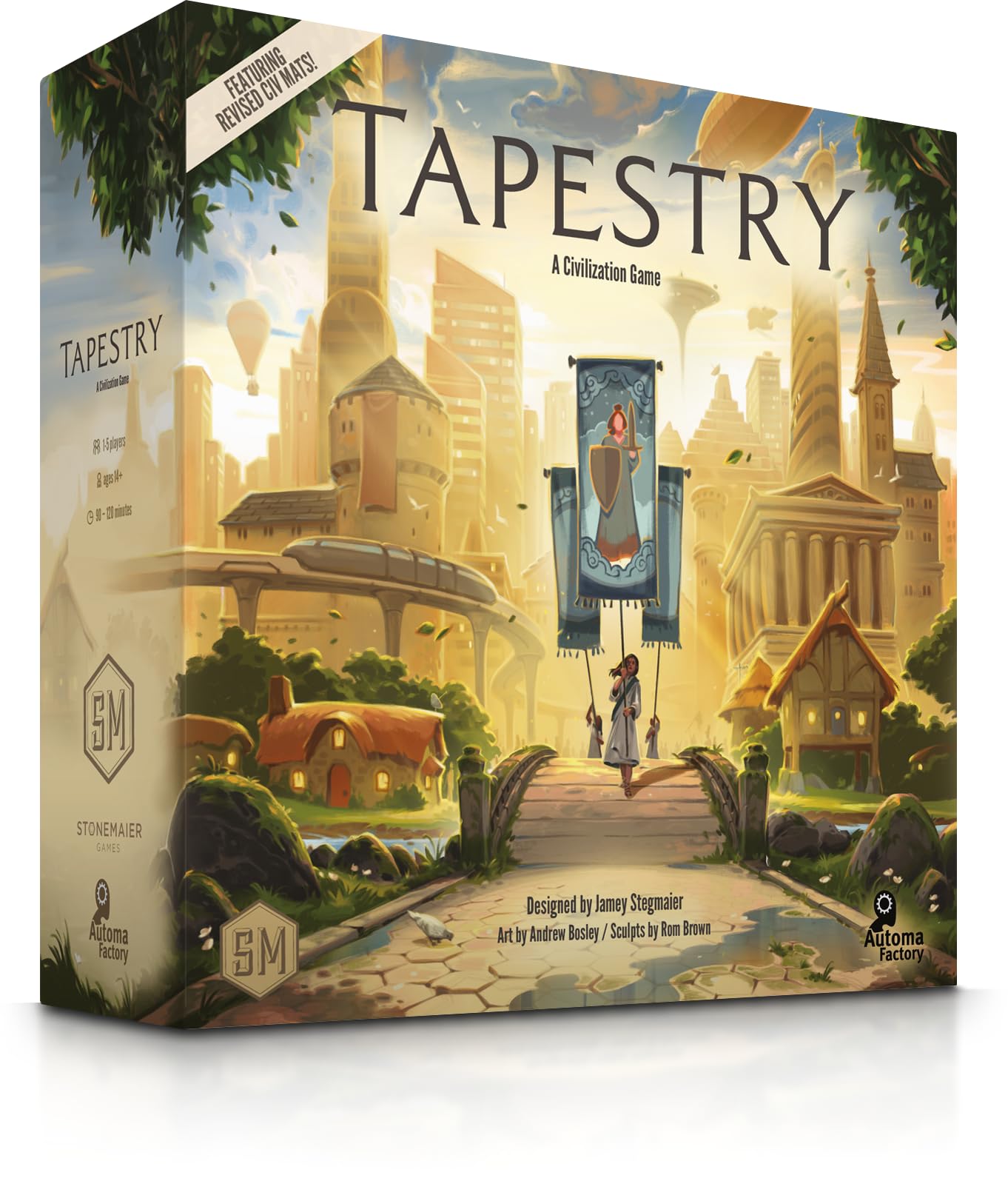 Stonemaier Games, Tapestry Board Game, Ages 14+, 1-5 Players,90-120 Minutes Playing Time