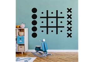 XEFINAL Wood Magnetic Tic Tac Toe Wall-Mount Game Fun Tic Tac Toe for Kids and Adults, Wood Board Travel Game Bedroom Playroom Wall Decals Modern Wall Art