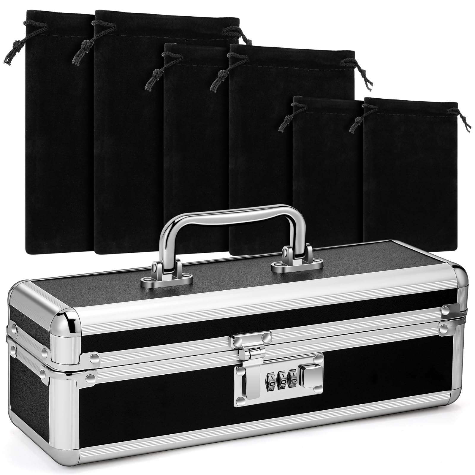 Photo 1 of Tioncy Toy Box Lockable Storage Case Toy Organizer Toy Storage with 6 Pcs 3 Size Game Toys Drawstring Storage Bags