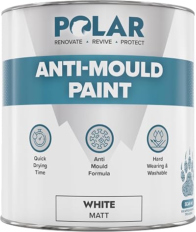Polar Anti Mould Paint 500ml Brilliant Matt White 5 Year Mould Resistant