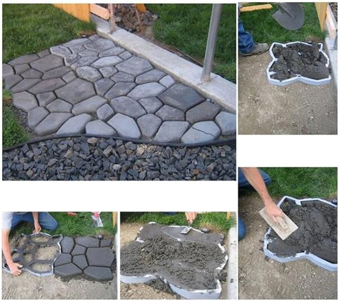 MCTECH DIY Pathmate Hormigón Forma Jardín Plástico Path Pavimento ...