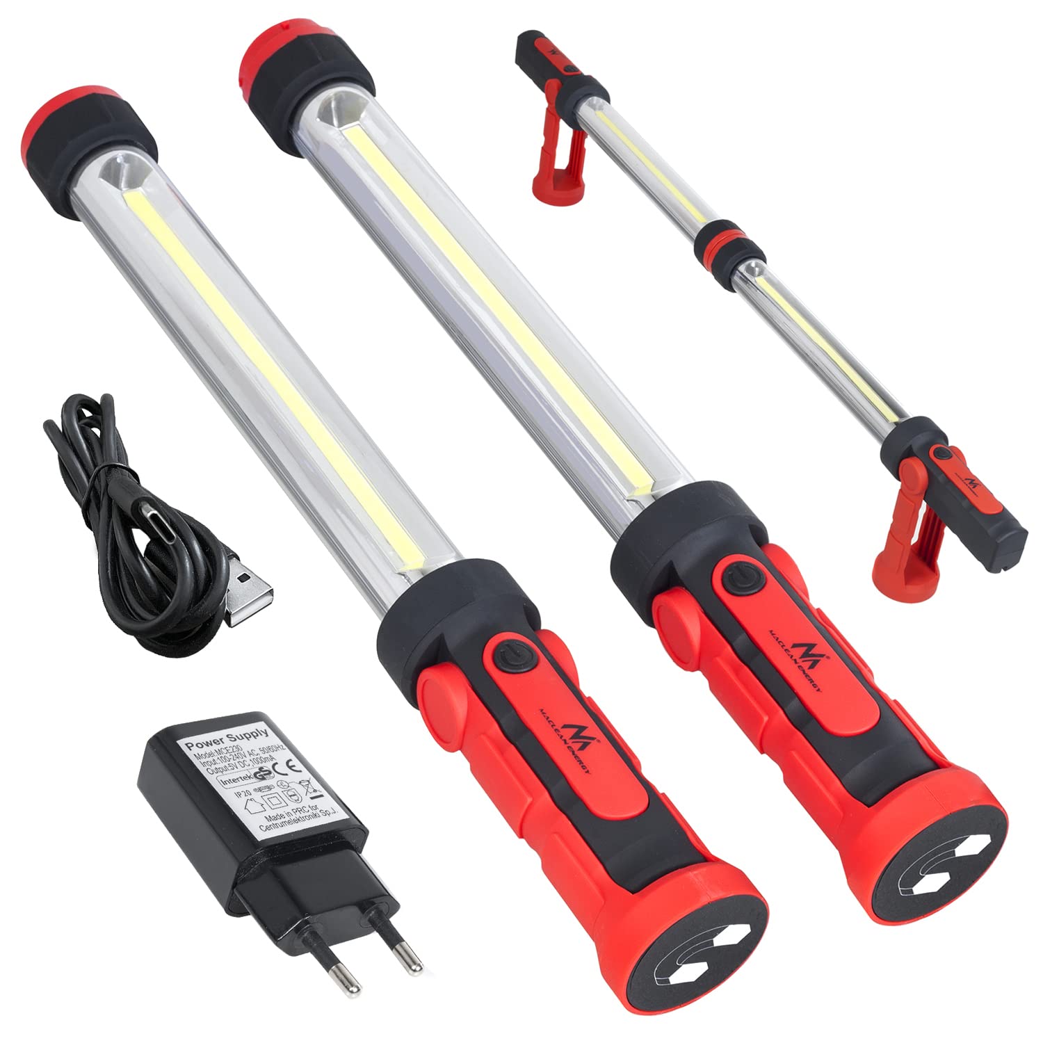 Maclean MCE230 Workshop LED Lamp COB XXL Joinable Lamps Two Lighting Modes Hanger Magnet