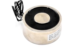 AKZYTUE DC 24V 800N 176LB/80Kg Suction Holding sucker round electric Magnet Solenoid lifting cylinder Electromagnet 65 x 30mm