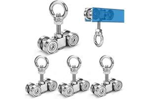 4 Wheels Trolley Assembly Rollers, 4 Bearings Trolley Assembly for 1-5/8" Wide and All 1-5/8" or Taller Unistrut Strut Channe