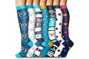 CTHH 5/7 Pairs Compression Socks for Women & Men Circulation - Best Support for Running Athletics Nursing Travel