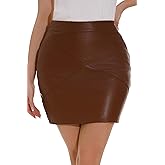GUANYY Women's High Waisted Faux Leather Mini Pencil Skirt - Classic & Slim