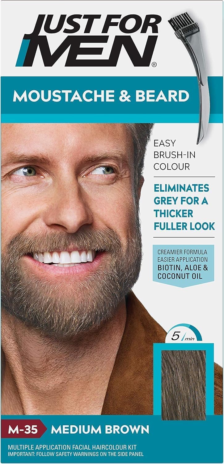 Just For Men Moustache & Beard M35 Medium Brown Dye - Eliminates Grey