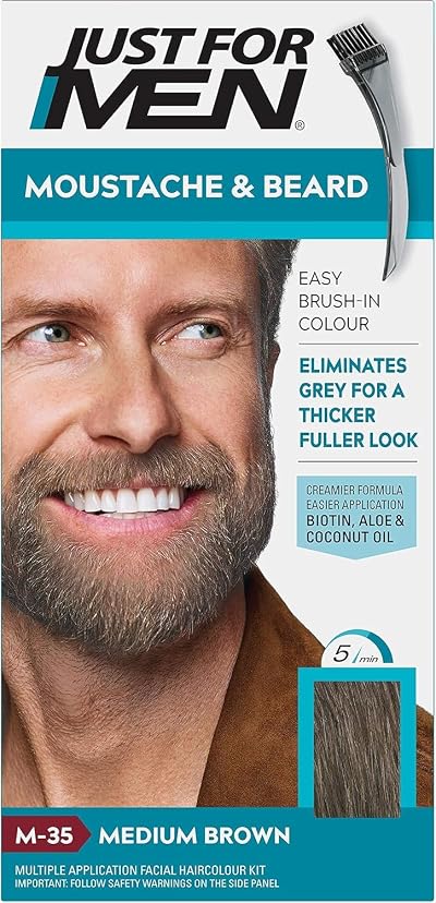 Just For Men Moustache & Beard M35 Medium Brown Dye - Eliminates Grey