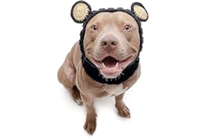 Zoo Snoods Black Bear Costume - Warm Knit Dog Snood Wrap for Pets, Neck Ear Cover Protection, Halloween Winter (Large)