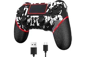 SZDILONG Upgraded Wireless Controller for Ps4 Gamepad Compatible with Ps4/Pro/Slim/Windows PC,Joystick for PS4 with Touchpad/Stereo Headphone Jack/Six-axis Motion Control/Charging Cable