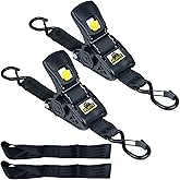 BCJCLTS Retractable Ratchet Straps 2" x 10ft, 3,000lb Break Strength, Heavy Duty Easy Release Tie Down for Trucks, Trailers, Motorcycles, ATVs, Secure Cargo Straps