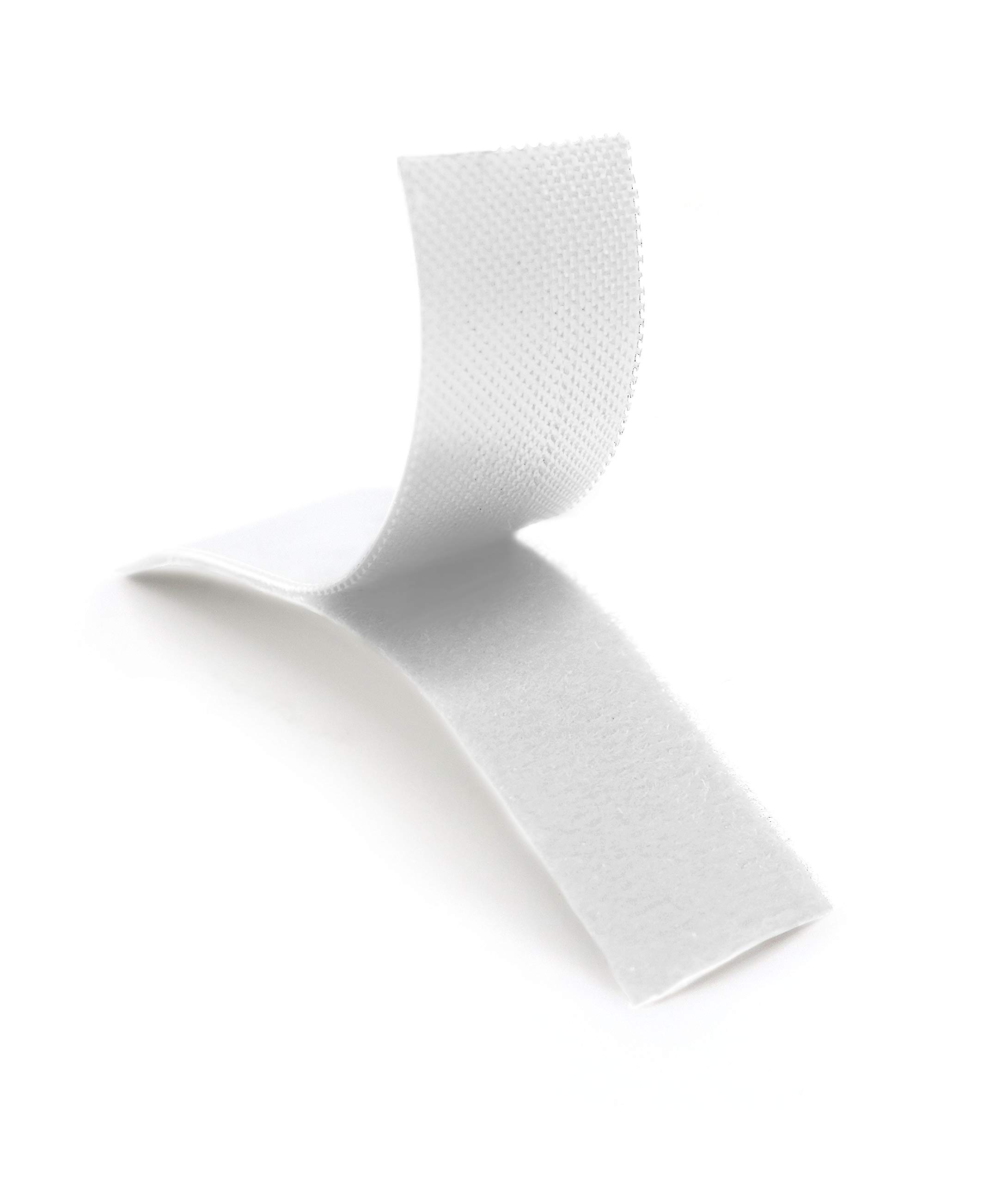 VELCRO Brand Sleek and Thin Stick On Tape for Fabrics | 24in x 3/4in, White| Soft on Skin Ultra Light | Adhesive Back No Sewing Needed