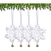 AmoraDec 12 Pcs Small Crocheted Snowflakes Ornament,Snow Flakes Decorating Hanging,3 Inch Cute Christmas Tree Handmade Crochet Hanging Ornaments Set,Red White Blue Winter Decorations for Home