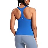 CRZ YOGA Butterluxe Workout Racerback Tank Tops for Women - Padded Athletic Spandex Yoga Shirts with Built in Bra