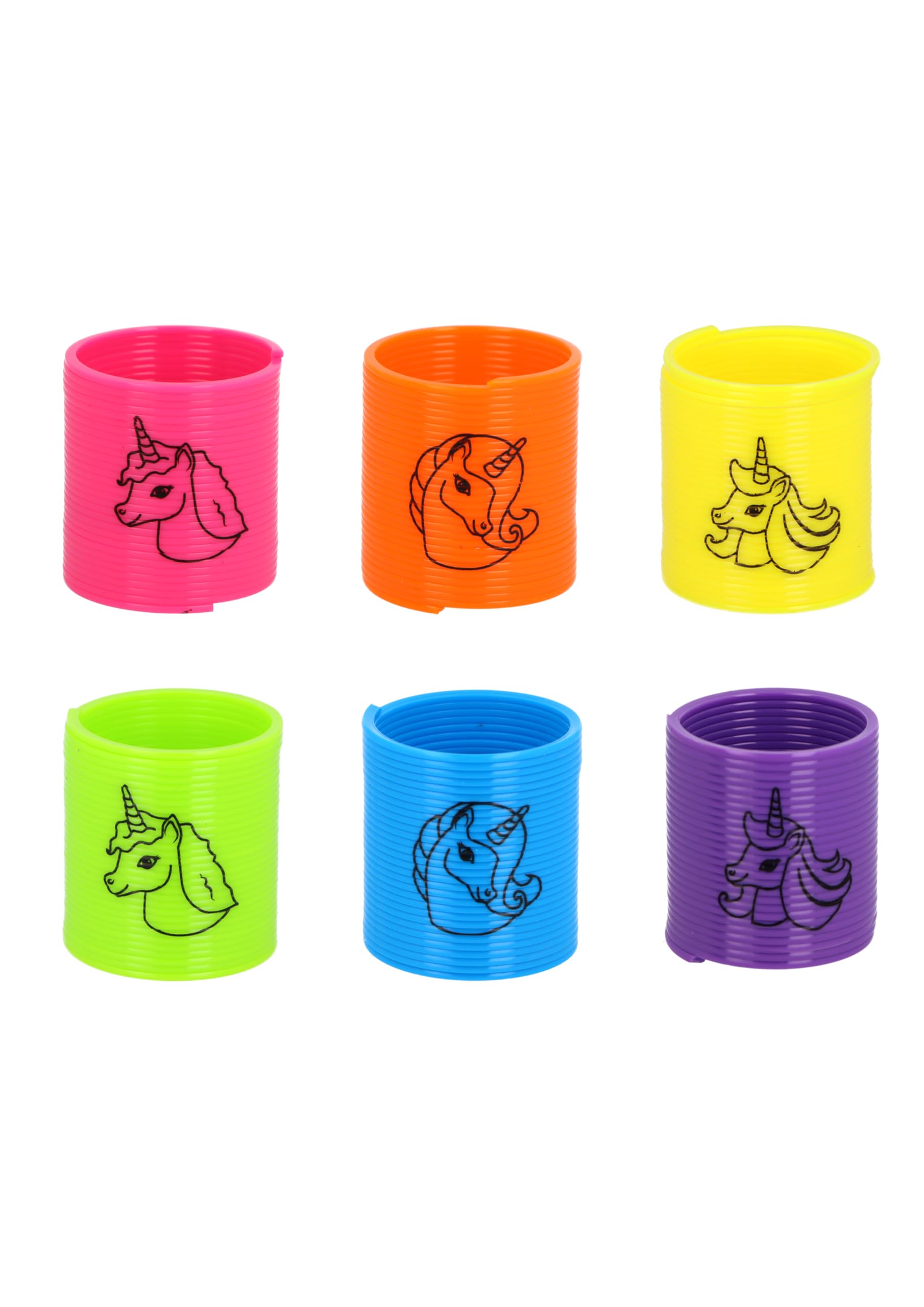 HENBRANDT 24 x Mini Unicorn Magic Spring for Kids 6 Assorted Colours Mini Spring Toys Party Bag Favours Loot Bag Fillers Lucky Dip Favours Stocking Fillers for Girls and Boys