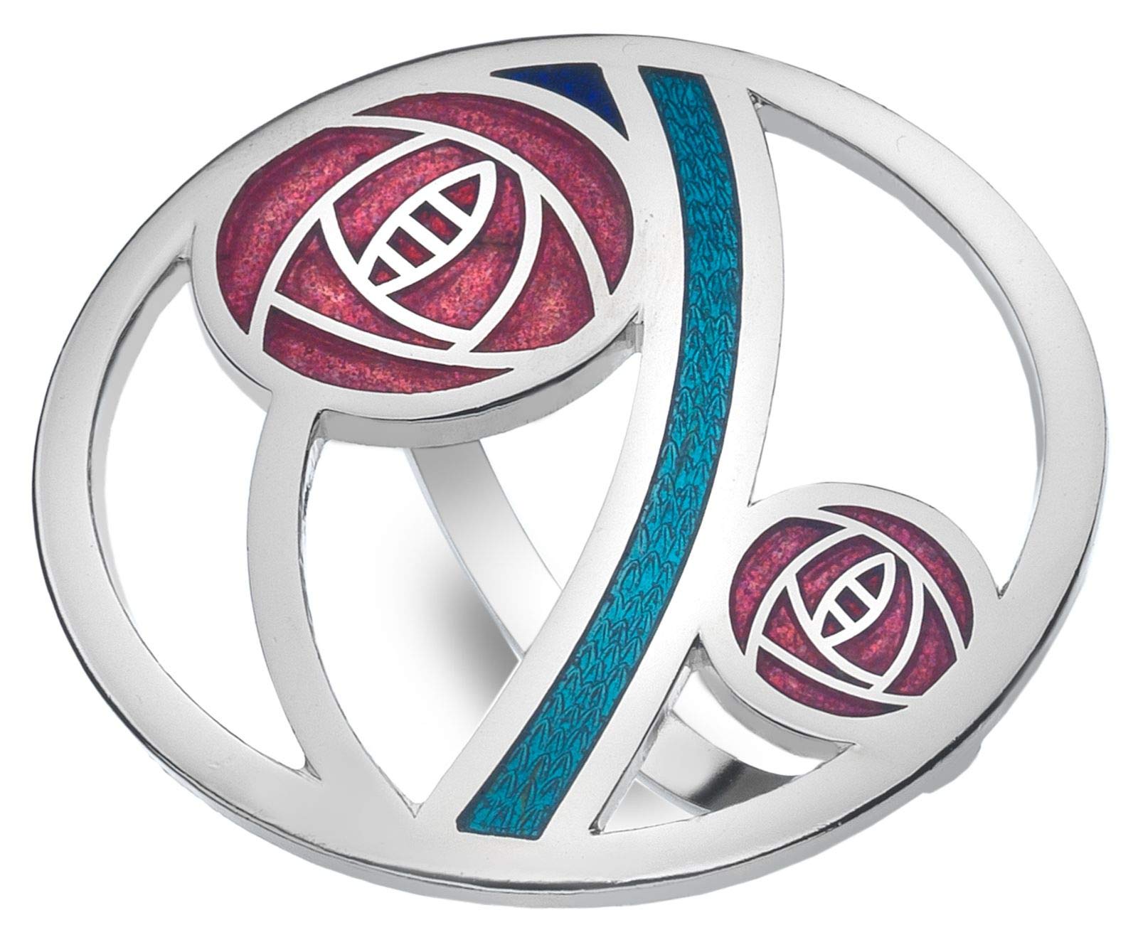 Scarf Ring - Enamel Mackintosh Roses and Bar