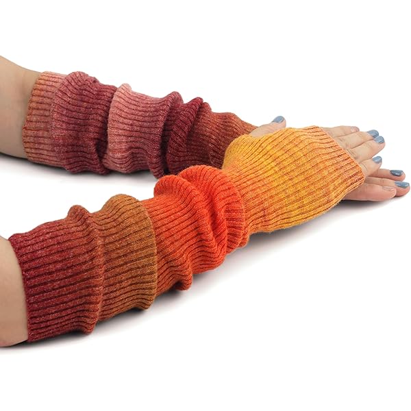 SimplCharm Women's Knitted Arm Warmers Heart Patterned Y2k