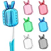 Toothbrush Covers Caps, Clip-On Toothbrush Protector for Household Travel | 6 Count Brush Head Pod Case Fits Most Manual and Electric Toothbrushes