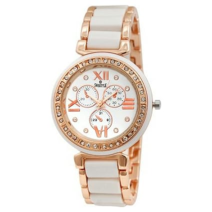 Swisstyle Analogue White Dial Womens Watch-Ss-Lr703-Wht-Ch