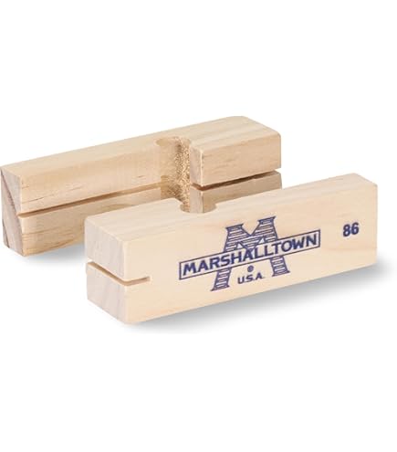 Marshalltown Wood Line Blocks - 3-3/4 Inch Poplar Hardwood Blocks For Masonry Work (Pair)
