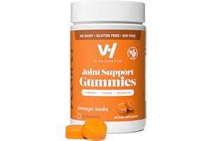 VitaHustle Turmeric Ginger Gummies for Inflammation, Joint Flexibility, Muscle Recovery, Low Sugar, Vegan, Gluten Free, Non GMO, Orange Flavor, 50 Count