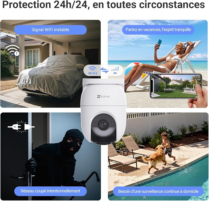 2K+(4MP) 4G/Wi-FI Camera Solaire Exterieur CB8 Lite & 5W Solar Panel