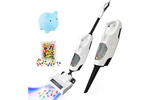 SMILESSKIDDO Kids Toy Vacuum & Piggy Bank Set - Real Working Vacuum for Chores, Earn Commission to Save, Teaches Money Skills & Responsibility, Educational Cleaning Toy, Birthday Gift for Boys & Girls