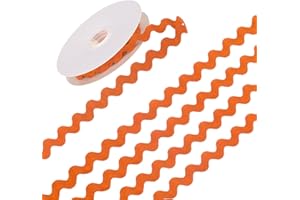 M METERXITY 1-Roll Rick Rack Trim, 10 Yard 15mm / 0.6 Inch Wave Bending Fringe Trimming Ribbon for Sewing/DIY Crafts/Clothes/