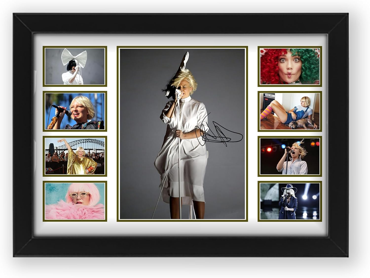 Sia Signed Poster Print - Limited Edition Autograph Fan Gift – Collectible Memorabilia Merchandise (Framed A3 (30x40cm))