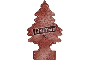 LITTLE TREES Car Air Freshener | Hanging Paper Tree for Home or Car | Leather | 3 Pack
