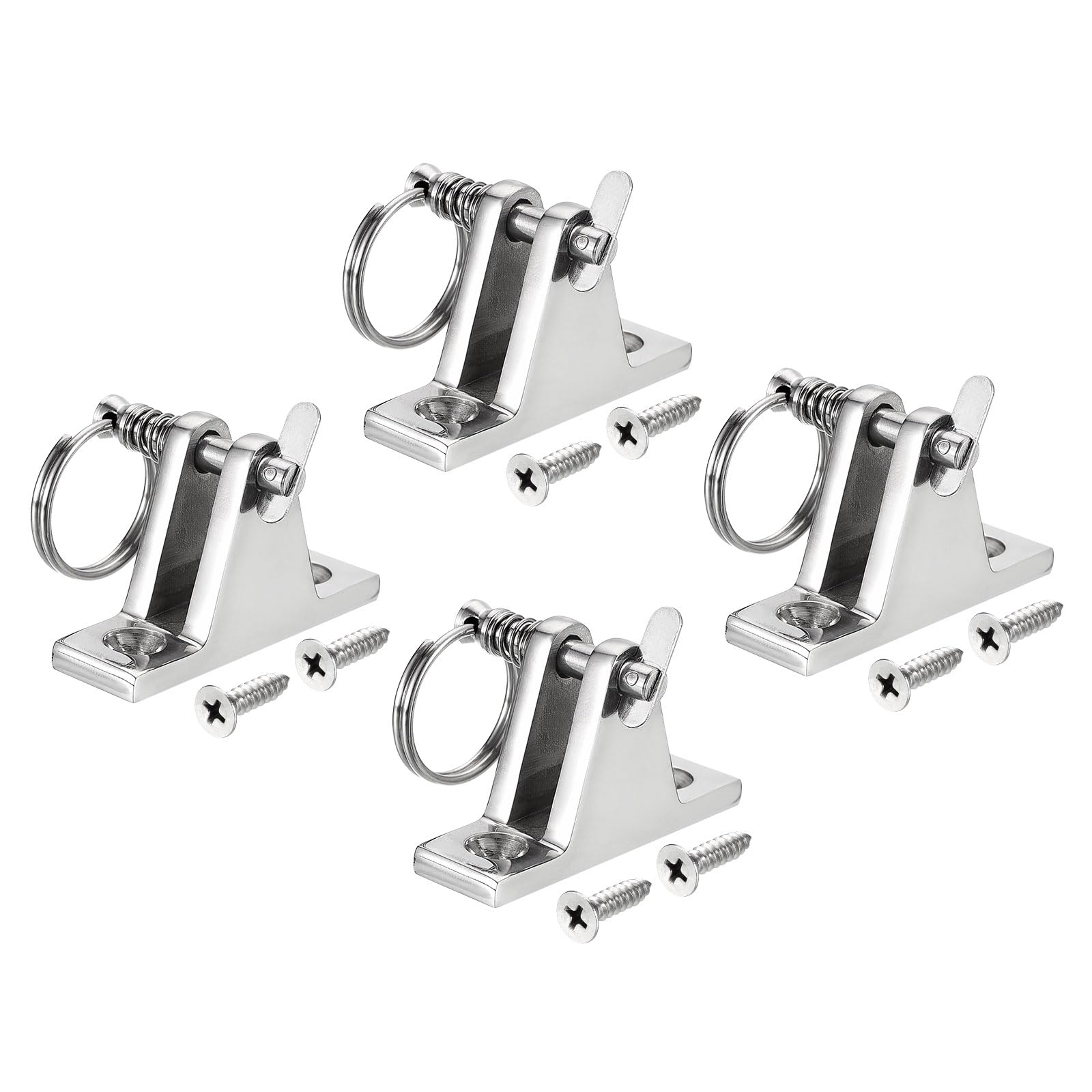 uxcell Bimini Top Deck Hinge with Removable Pin, 316 Stainless Steel, Including Installation Screws, 4 Pack