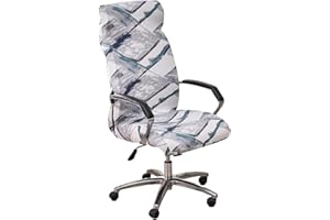 GOSTADY Office Chair Covers Stretch Computer Chair Slipcover Printed Removable Boss Chair Seat Cushion Protectors with Zipper for Armrest Chair Universal Rotating Chair