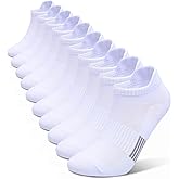Henwarry Women's 10 Pairs Athletic Running Low Cut Socks Thin Cotton Soft Ankle Tab Socks