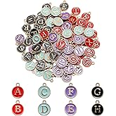 Pocoxll 104 Pcs A-Z Letter Charms Set, Double-Sided Alphabet Charms for Jewelry Making, Keychain Accessories and DIY Crafts