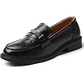 QJN Loafers for Women Non Slip Work Shoes for Womens Penny Loafers & Slip-Ons Ladies Comfortable Business Professional Flats