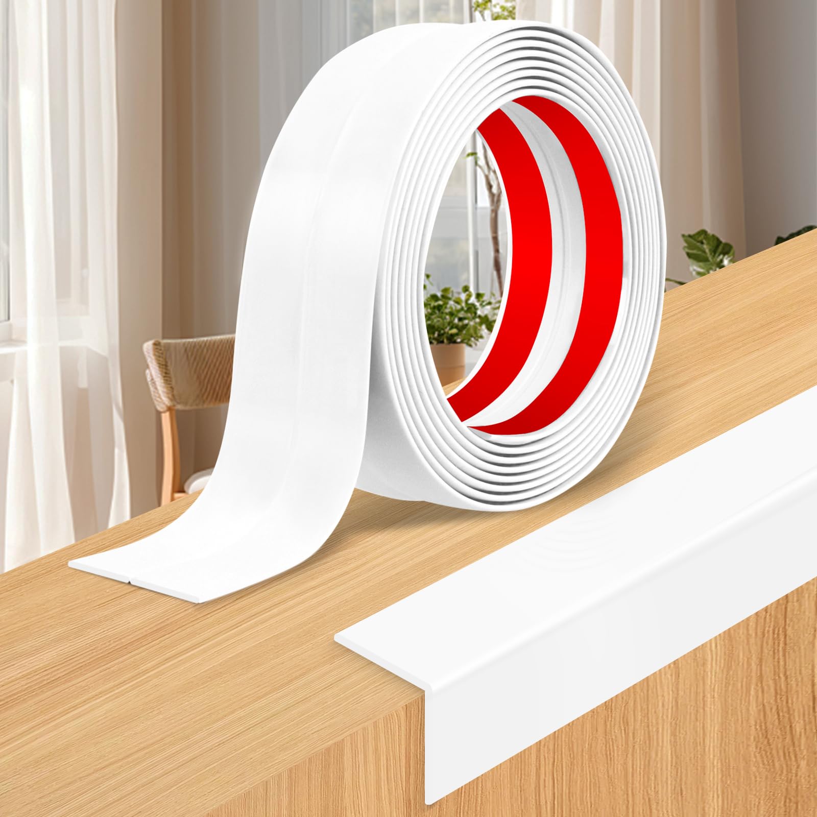 Photo 1 of Wall Corner Protector Moulding Trim Peel and Stick Wall Corner Guards Trim Flexible Self Adhesive Edge Protector Moulding, 2.4 in x 40 Ft, White