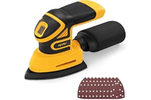 MELLIF Brushless Cordless Detail Sander Compatible with DeWalt 20V MAX Battery (TOOL ONLY), Lightweight Corner Sander with Dust Box & 10 Sandpapers, 12,000 OPM Compact Power Tool for Wood, Metal & DIY