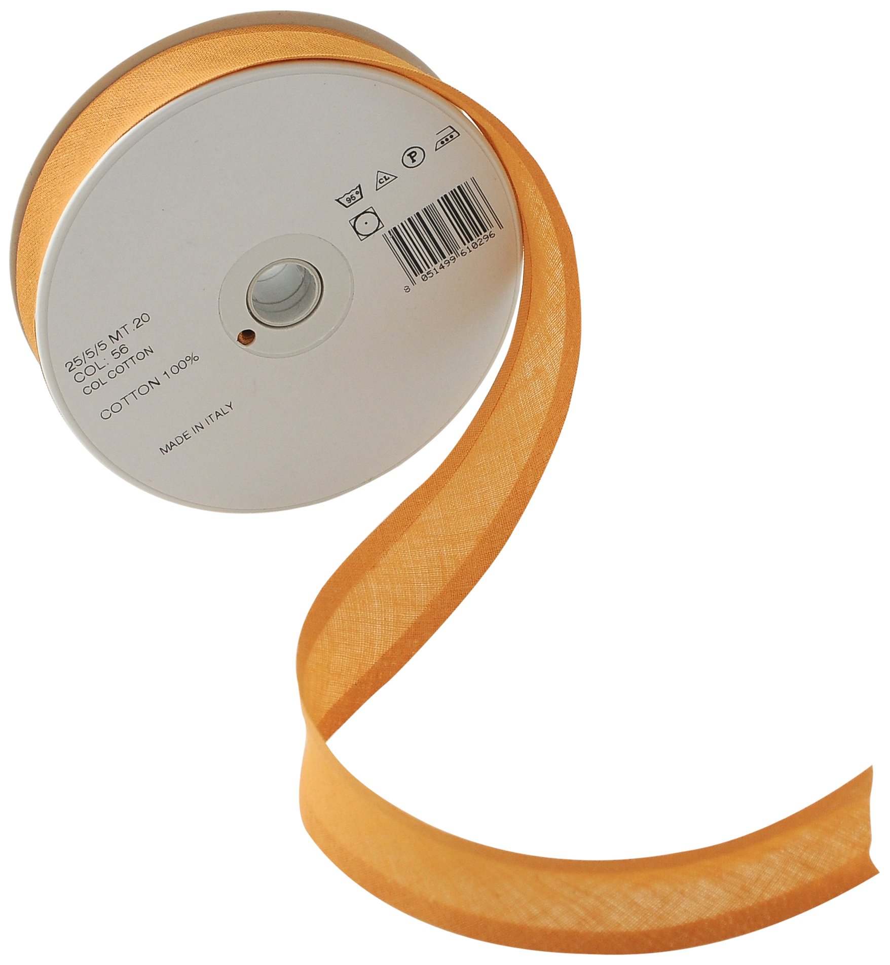 Trimz 25/5/5 mm Cotton Bias Binding, Honey Gold 56– Double‑Fold Sewing Tape for Quilting, Dressmaking & DIY Crafts