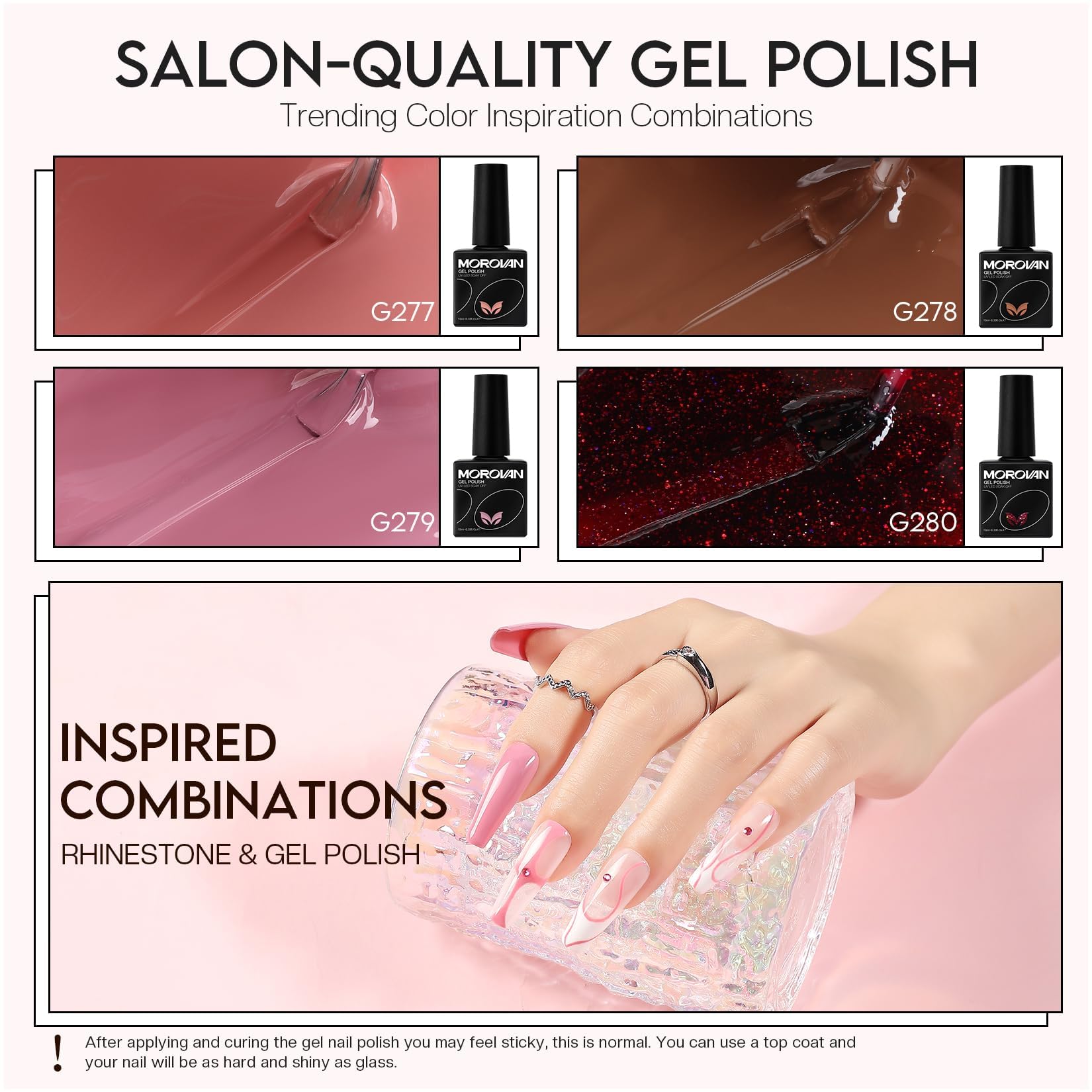 Morovan Acrylic Nail Kit for Beginners: Professional Nail Kit Acrylic Nail Set with U V Lamp with Everything Gel Polish Starter Kit with Glitter Acrylic Powder Nail Kit Gift Home Salon - Image 4