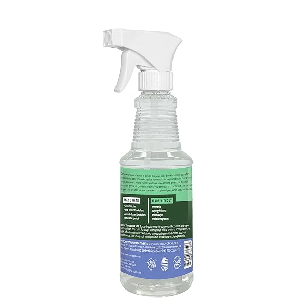 CARVIDA INTERIOR CLEANER, NON-TOXIC ALL-PURPOSE CAR CLEANING SPRAY, NATURAL GRAPEFRUIT SCENT, 16OZ