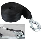 wuyaoyao Boat Winch Strap with Hook, 2" &times; 13' Polyester Trailer Winch Strap | 10000 lbs Break Strength, Heavy Duty Vehicle Towing Straps for Boat, Trailer, ATV, Jet Ski, Kayak, Truck, Car
