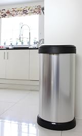 Curver One Touch Deco Bin 40 L Silver 70% Recycled Plastic Kitchen view 2